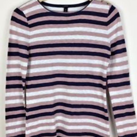 J. Crew Tops - J. Crew Painter Boatneck Button Tee in Multistripe